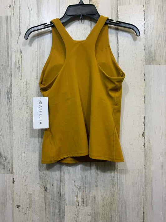 NWT ATHLETA Tops M Mustard Solid HIGH NECK Activewear TOP/MUSTARD HIGH NECK ACTI