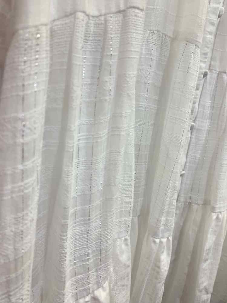 PRE-OWNED WONDERLY Dresses and Skirts Size 2X White TIER MAXI Dress/WHITE SLEEVE