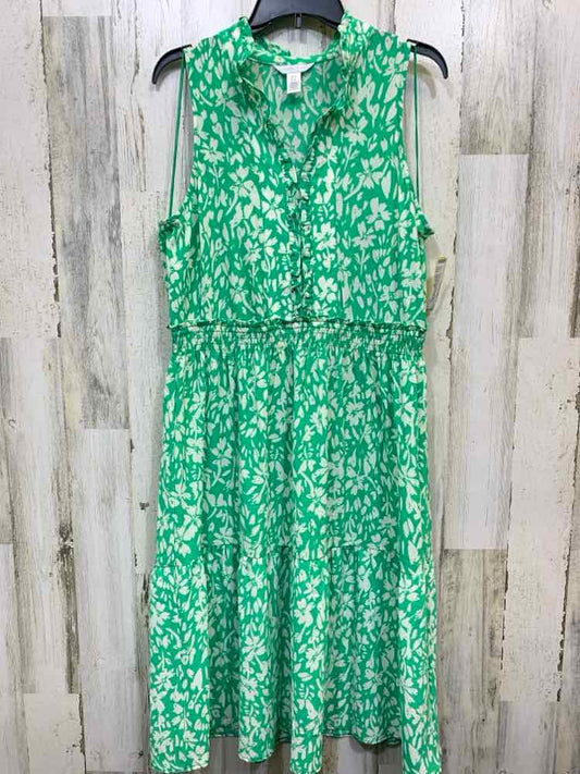 PRE-OWNED LONDON TIMES Dresses and Skirts Size 16 GRN/WHT Floral Dress/STRETCH W