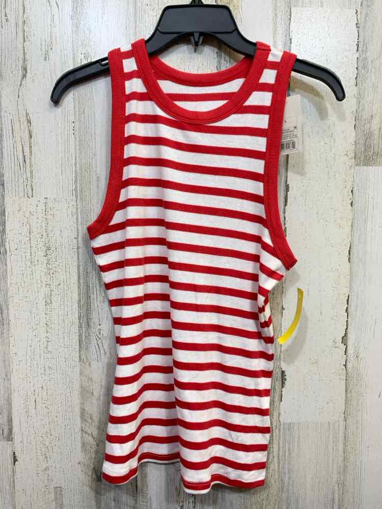 NWT A NEW DAY Tops Size L WHT/RED Stripe SLEEVELESS/SCOOP NECKLINE Tank Top