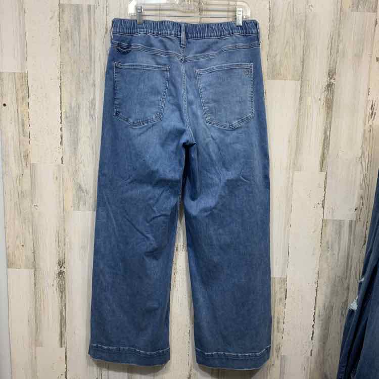 PRE-OWNED Size L UPWEST BOTTOMS Denim WIDE LEG Pants/ELASTIC WAIST