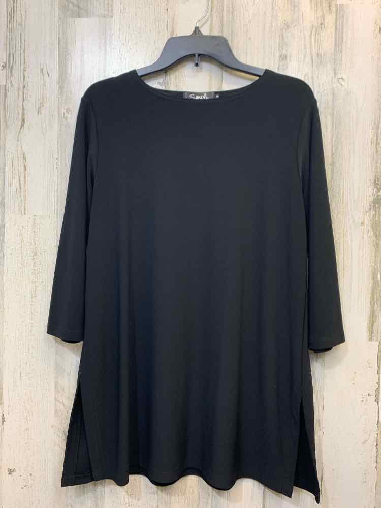SYMPLI Size 12 Black ELASTIC 3/4 LENGTH TOP SLIT ON SIDE