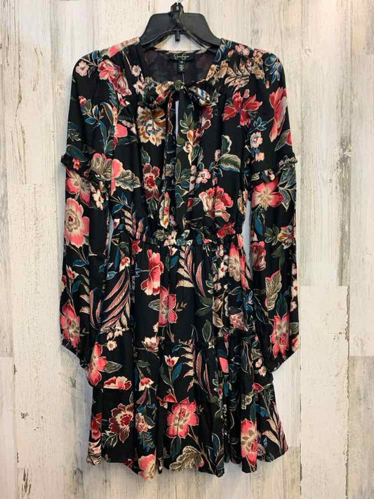 NWT JESSICA SIMPSON Dresses and Skirts Size XS BLK/PNK Floral LONG SLEEVES Dress