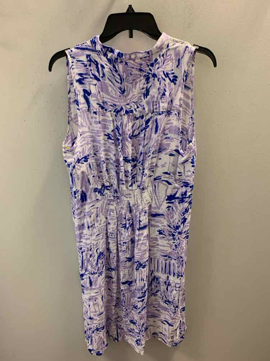 PRE-OWNED LILLY PULITZER Dresses and Skirts Size M WHT/BLU/LAV SLEEVELESS Dress