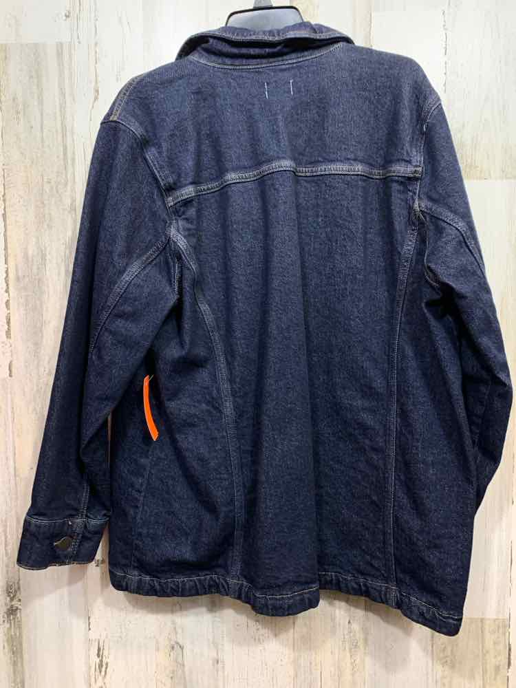 PRE-OWNED ANA/HEAVY DENIM LONG SLEEVE POINTED COLLAR BUTTON FRONT JACKET