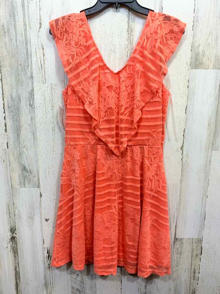 PRE-OWNED CHARLOTTE RUSSE Dresses and Skirts Size L Orange Lace Dress/ORANGE LAC