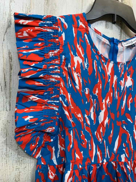 NWT MICHELLE MCDOWELL Dresses and Skirts Size S RED/BLU/WHT Camoflage Dress