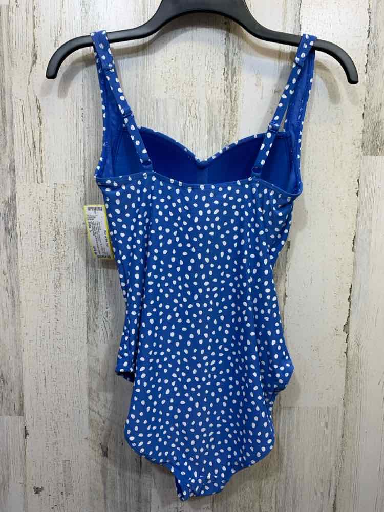 PRE-OWNED NIPTUCK SWIM Swimwear Size 6 BLUE/WHITE Polka Dot ONE PIECE Swimsuit
