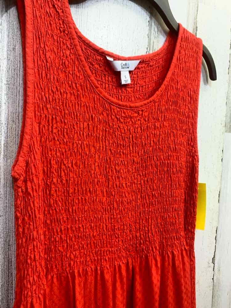 PRE-OWNED CROFT & BARROW Dresses and Skirts Size S RED ORANGE RIBBED MAXI Dress/