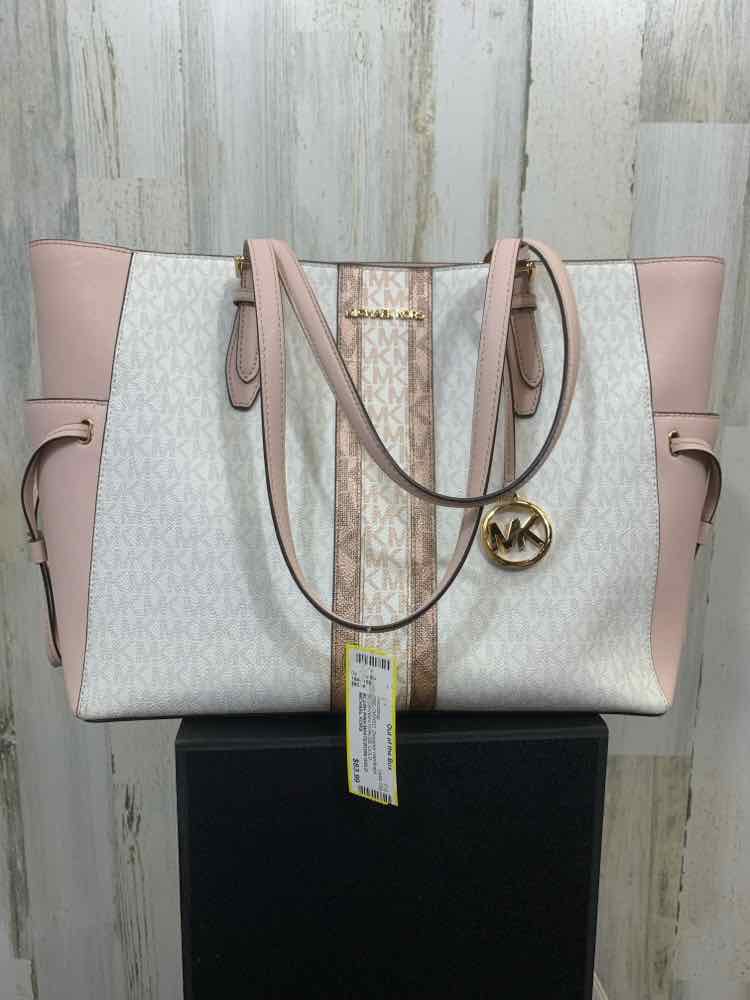 PRE-OWNED MICHAEL KORS BLUSH/WHITE/ROSE GOLD Handbag/BLUSH PINK/WHITE/ROSE GOLD