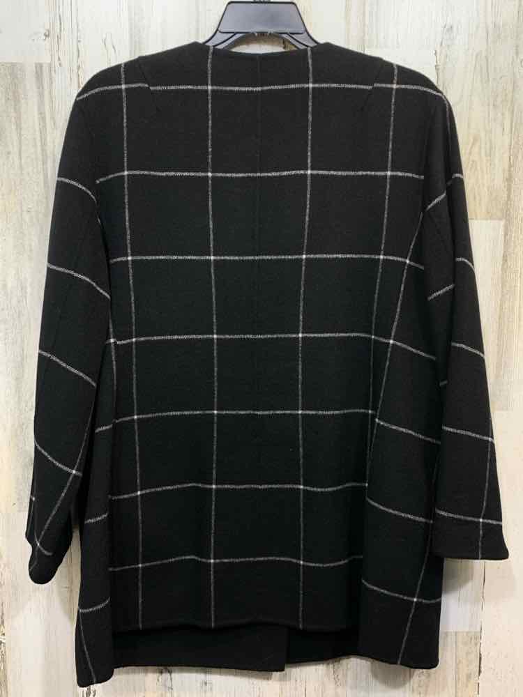 PRE-OWNED TALBOTS JACKETS / COATS Size 2X BLACK/WHITE CheckeredZIP UP W/S Jacket