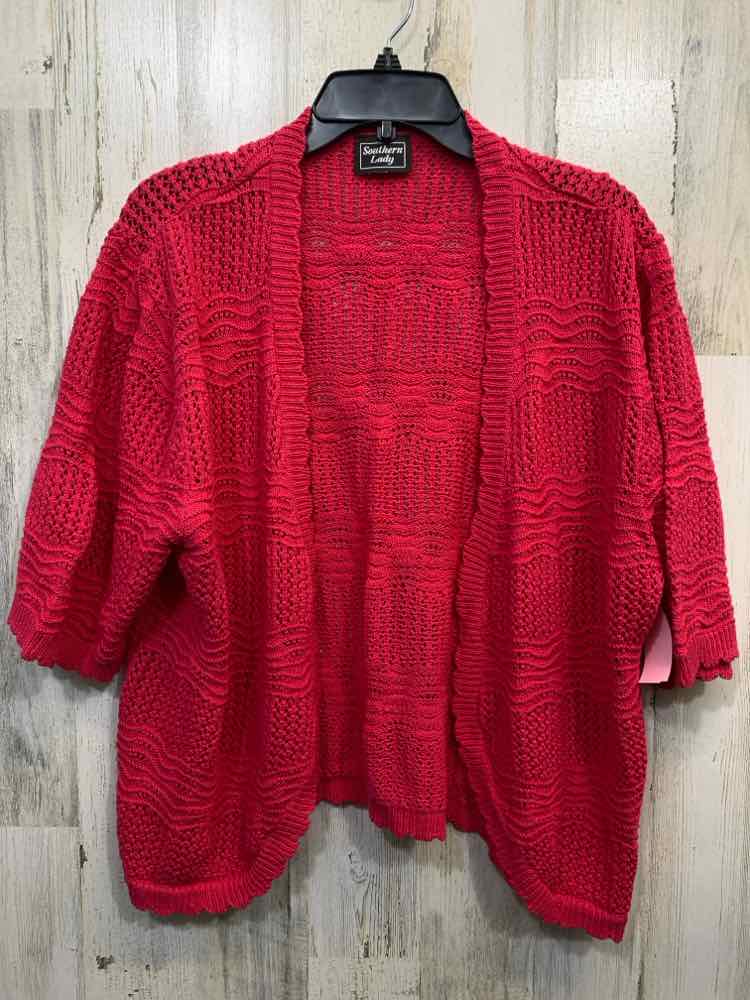 SOUTHERN LADY Tops Size 2X Fuschia SHORTSLEEVE Cardigan