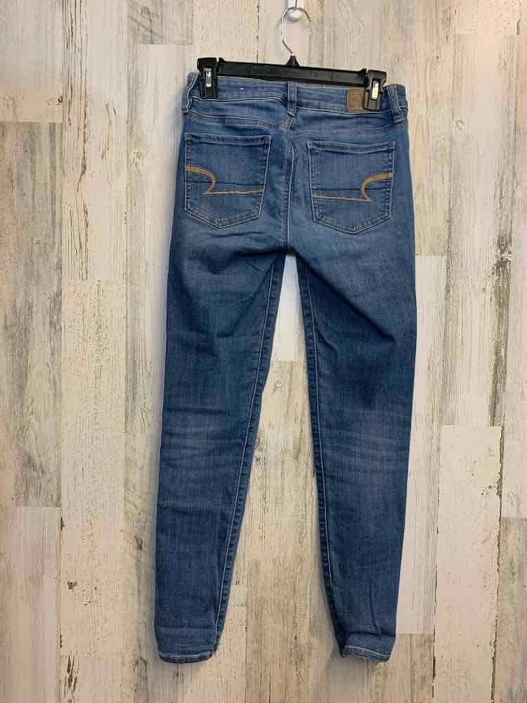 PRE-OWNED Size 0 AMERICAN EAGLE BOTTOMS JEAN Denim Solid JEANS Jeans/AMERICAN EA