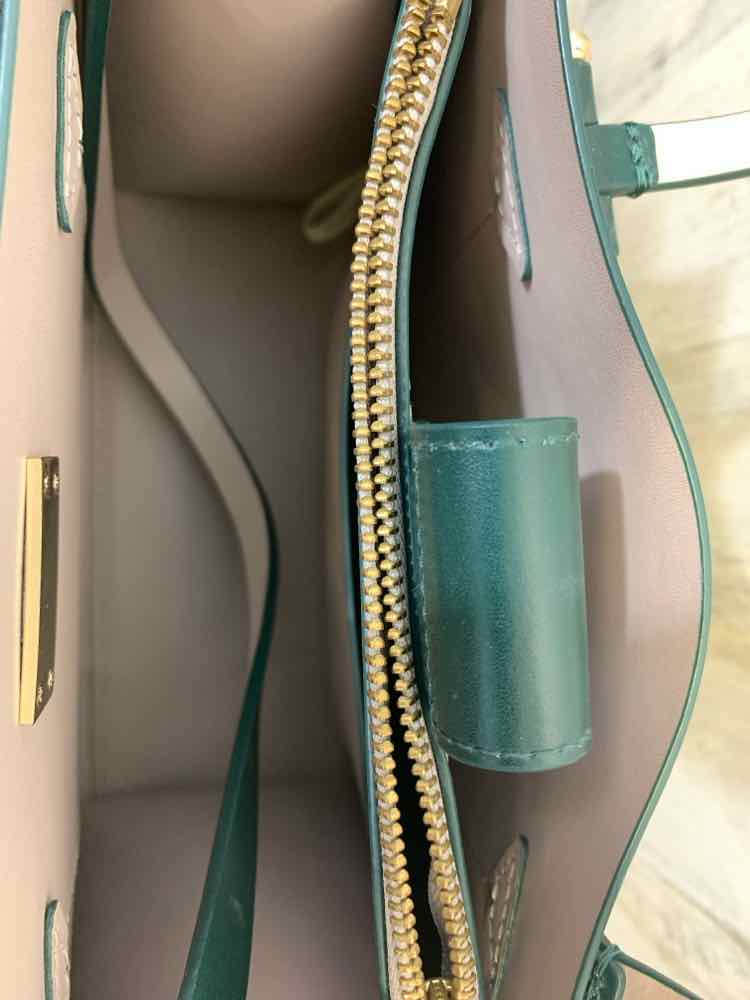 PRE-OWNED KATE SPADE Forest Green Handbag/FORREST GREEN SMALL TOTE