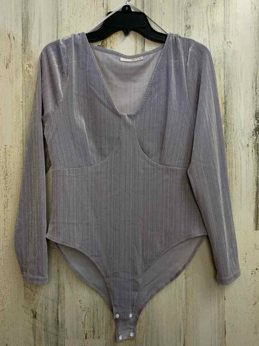 NWT SO Tops Size L LILAC LONG SLEEVES TOP/VELVET BODY SUIT