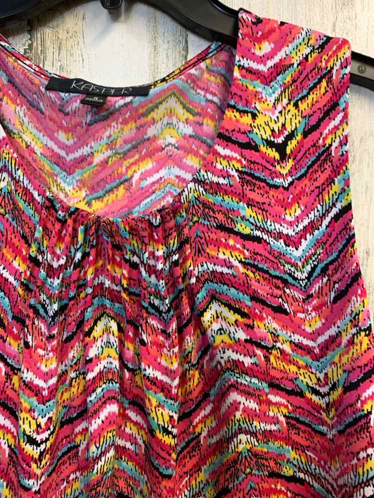 PRE-OWNED TALBOTS Tops Size S pnk/wht/blk FLOWERS/DOTS SLEEVELESS TOP
