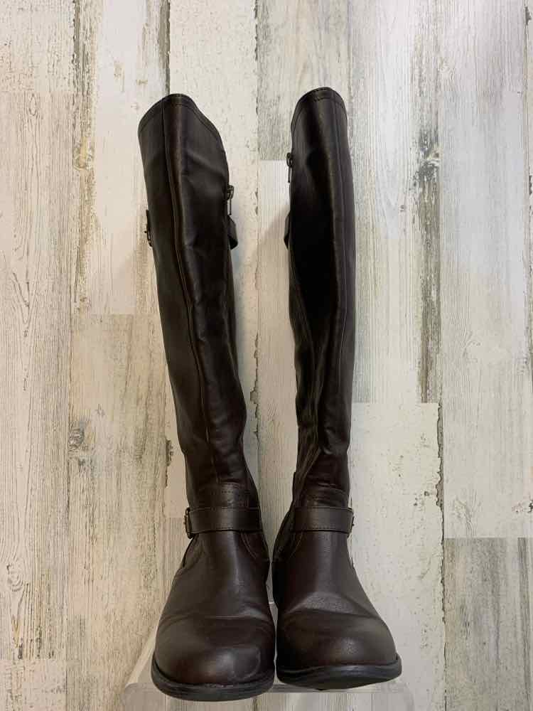 PRE-OWNED ZARINA SHOES 7 DARK BROWN Shoes/KNEE HIGH BOOTS