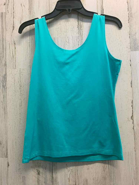 PRE-OWNED ANUE LIGNE Tops Size L Teal Solid TANK TOP Tank Top/TEAL TANK TOP