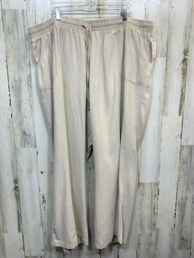 PRE-OWNED Size 26/28 CATO BOTTOMS Beige Solid FLOWY Pants/BEIGE FLOWY PANTS