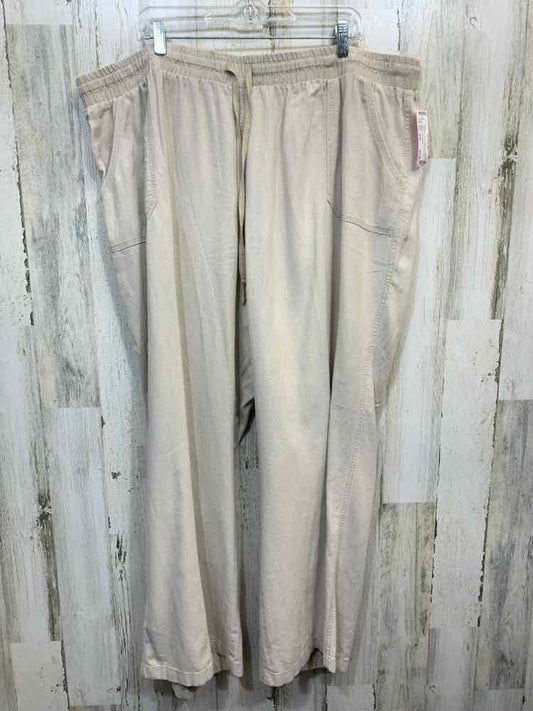 PRE-OWNED Size 26/28 CATO BOTTOMS Beige Solid FLOWY Pants/BEIGE FLOWY PANTS