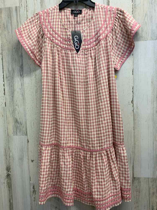 NWT GIGIO Dresses and Skirts Size S PINK/CREAM BUFFALO CHECK SUNDRESS Dress/PINK