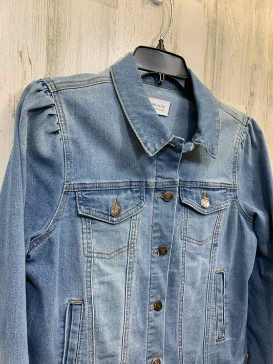 PRE-OWNED CROWN & IVY JACKETS / COATS Size M Blue Denim LONG SLEEVE Jacket