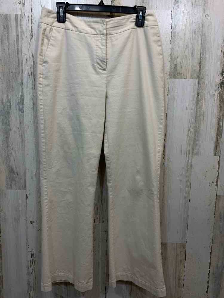 PRE-OWNED Size M CHICO'S BOTTOMS WHEAT WIDE LEG Pants/FLAT FRONT W/POCKETS