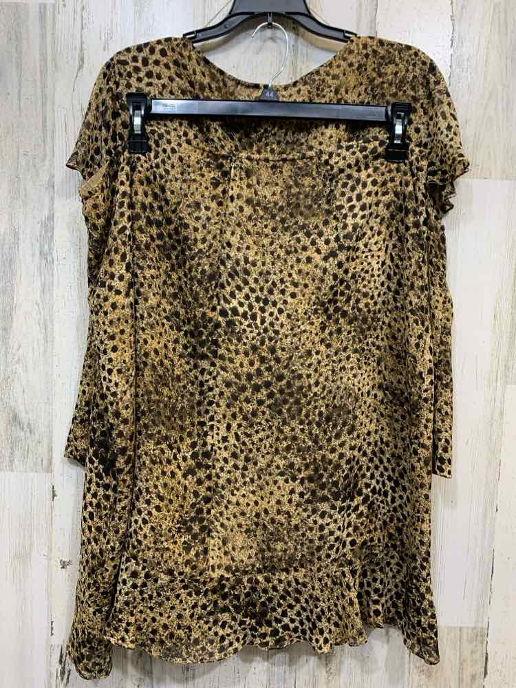PRE-OWNED MAGGY LONDON Dresses and Skirts Size 18P BLK/BRN/BGE 2 PC Dress/BUTTON