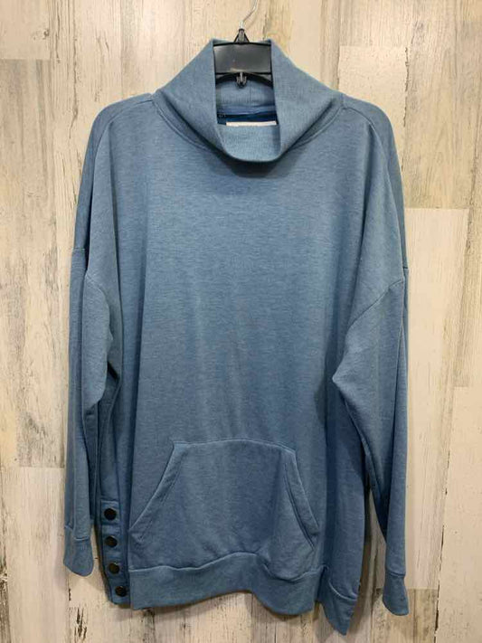 PRE-OWNED THE SWEATSHIRT PROJECT PLUS SIZES Size 2X LIGHT BLU Solid TOP/FRONT PO