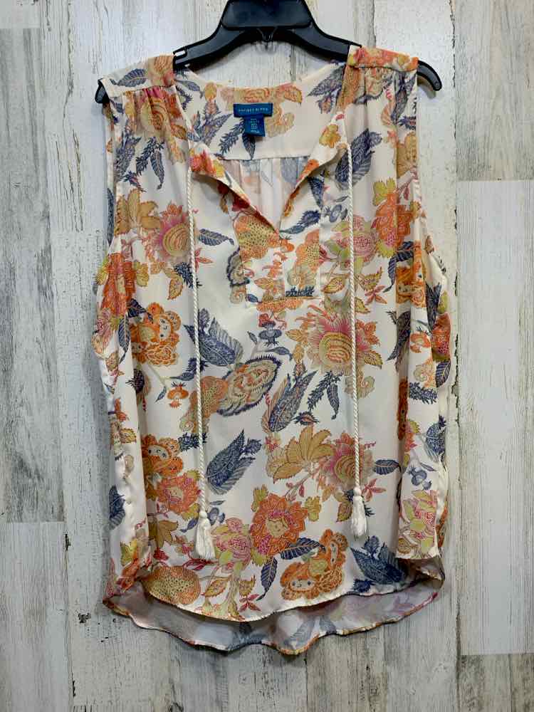 PRE-OWNED ANTIBES BLANC Tops Size XL ORANGE/PINK/BLUE/LIME GREEN TANK TOP Blouse