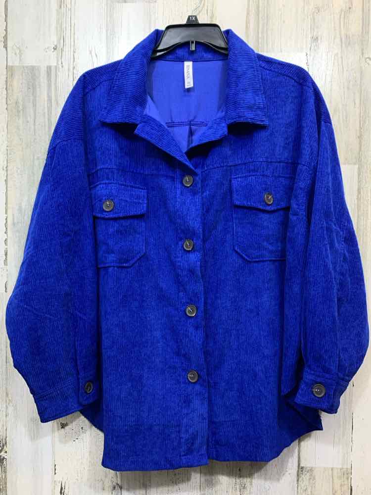 PRE-OWNED ZENANA JACKETS / COATS Size 3X Royal Blue RIBBED JACKET Jacket/ROYAL B