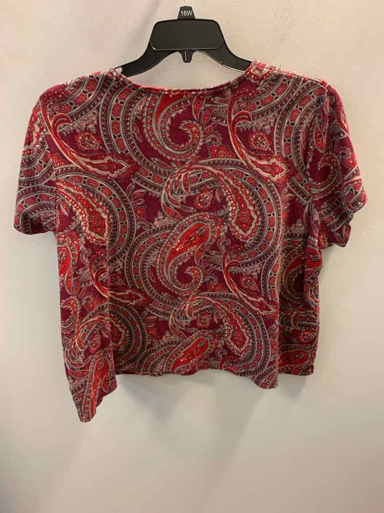 CROFT & BARROW PLUS SIZES Size 3X RED/BRN Floral TOP