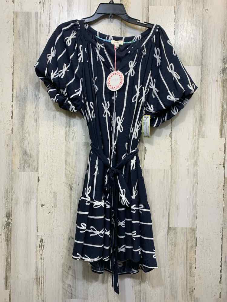 NWT UMGEE Dresses and Skirts Size L NVY/WHT BOW TIE WAIST Dress/MIDI