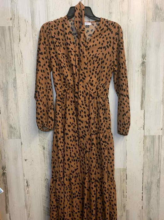 R. VIVIMOS Dresses and Skirts Size S MOCHA/BLK SPOTS LONG Dress