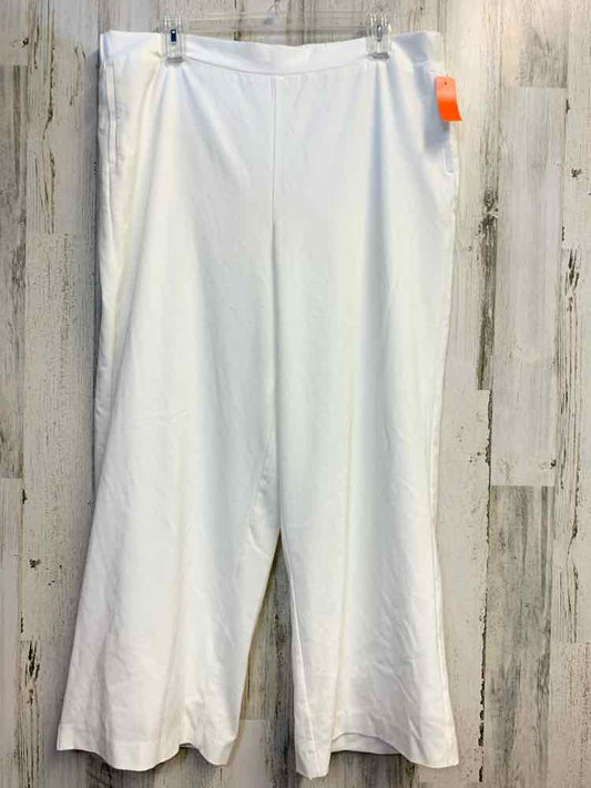 PRE-OWNED Size 2X VINCE CAMUTO BOTTOMS White Solid PANTS Pants/WHITE WIDE-LEGGED