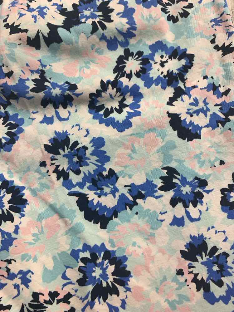 PRE-OWNED Size 8P TALBOTS BOTTOMS WHITE/NAVY/LIGHT BLUE/BLACK/PINK Floral Pants/