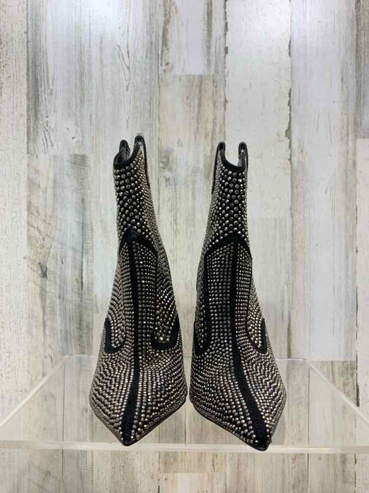 NWT INC SHOES Shoe Size 6 BLACK/SILVER Rhinestone RHINESTONE WESTERN Shoes/BLACK