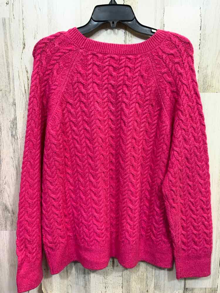 NWT ON 34TH Size XL Tops Pink CABLE KNIT LONG SLEEVE CREW NECKLINE SWEATER