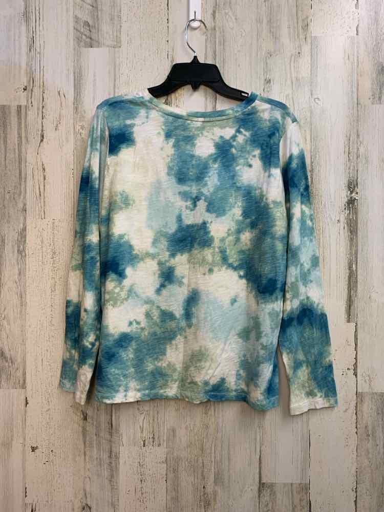 SONOMA Tops Size XL AQUA/WHT TIE DYE LONG SLEEVES TOP