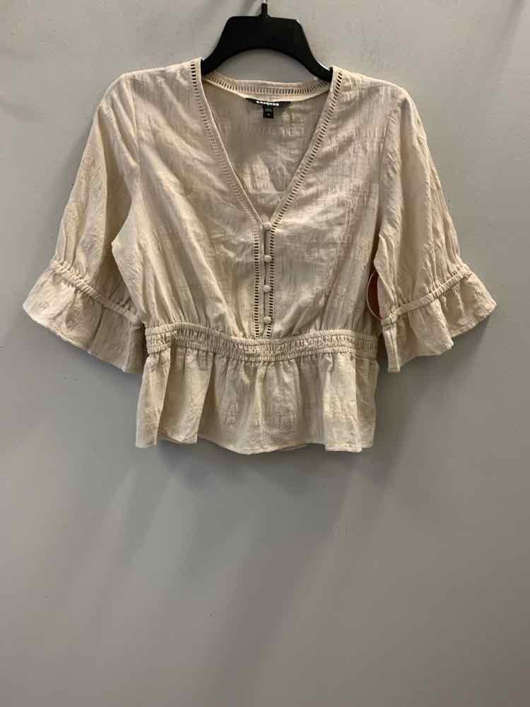 EXPRESS Tops Size M Beige SHORT SLEEVES TOP