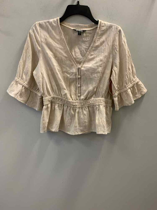 EXPRESS Tops Size M Beige SHORT SLEEVES TOP