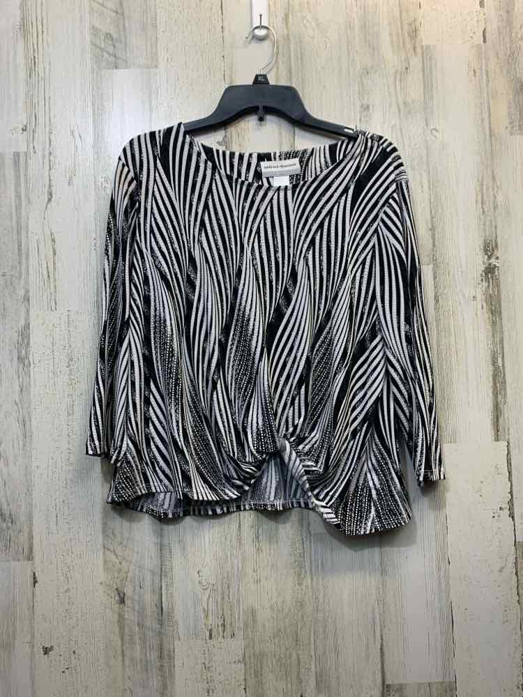 PRE-OWNED ALFRED DUNNER Tops Size PL BLK/WHT 3/4 LENGTH TOP/TWISTED BOTTOM
