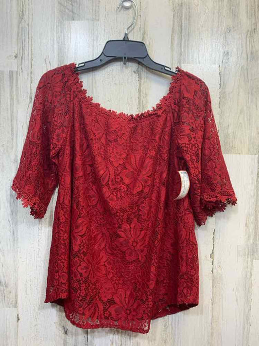NWT MIHOLL Tops Size M WINE Lace 3/4 LENGTH TOP