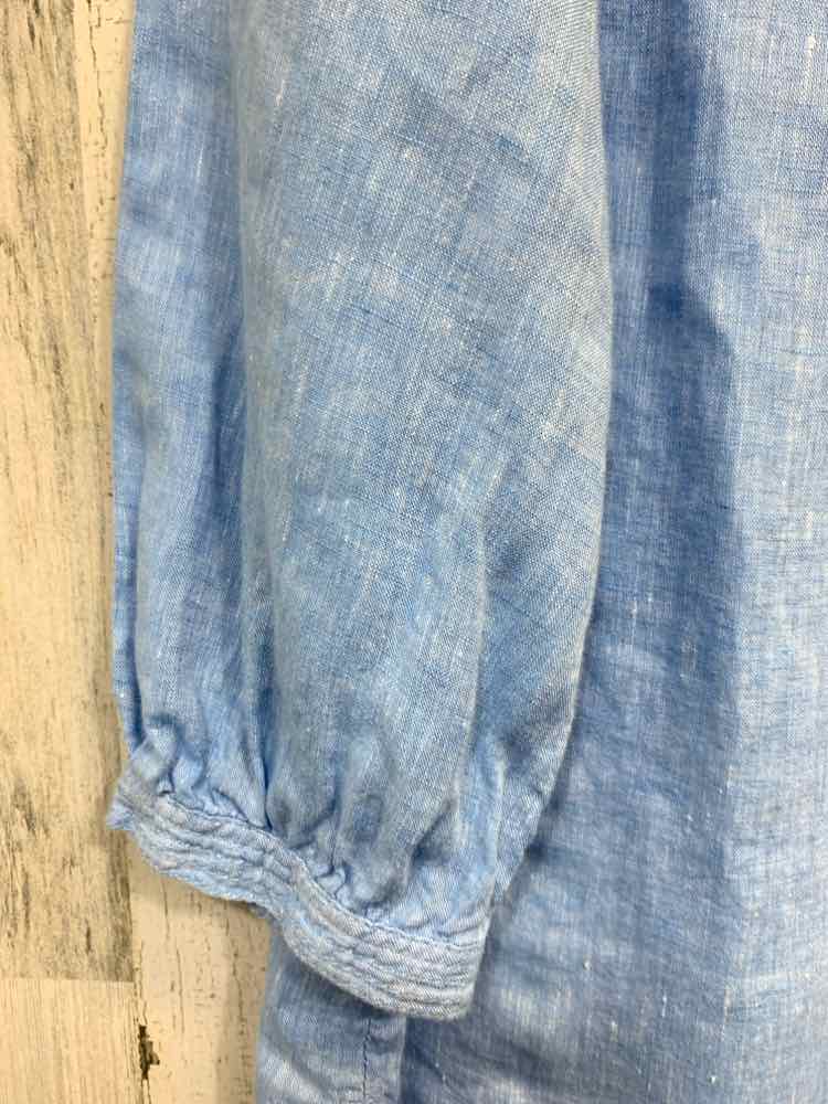 PRE-OWNED TALBOTS Tops Size M LIGHT BLUE Solid 3/4 SLEEVE Blouse/BLUE 3/4 SLEEVE