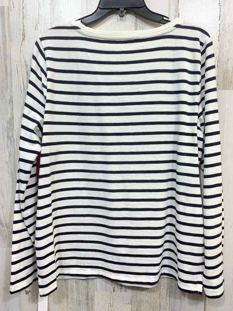 PRE-OWNED TALBOTS Size L Tops WHITE/NAVY Shirt