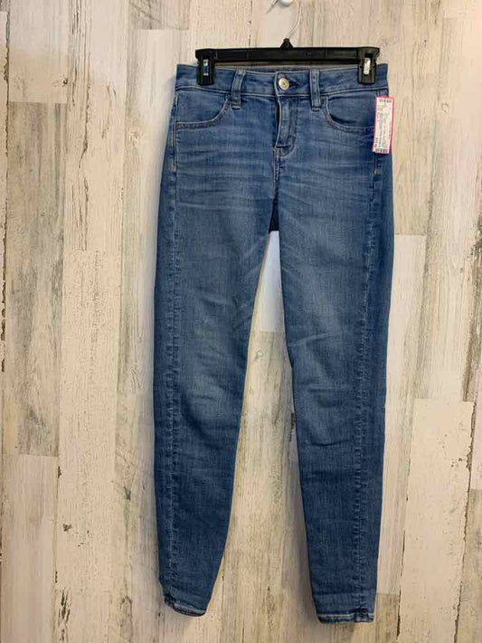 PRE-OWNED Size 0 AMERICAN EAGLE BOTTOMS JEAN Denim Solid JEANS Jeans/AMERICAN EA