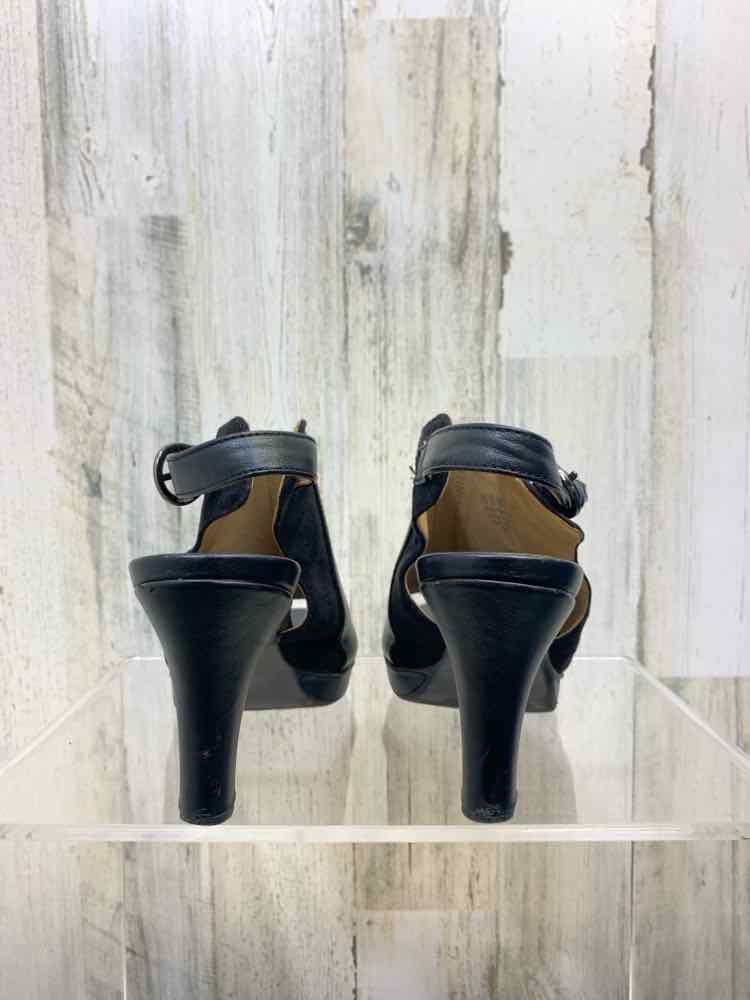 PRE-OWNED Black Size 7.5 Shoes/BLACK SLING BACK HIGH-HEEL. ADJUSTABLE STRAP