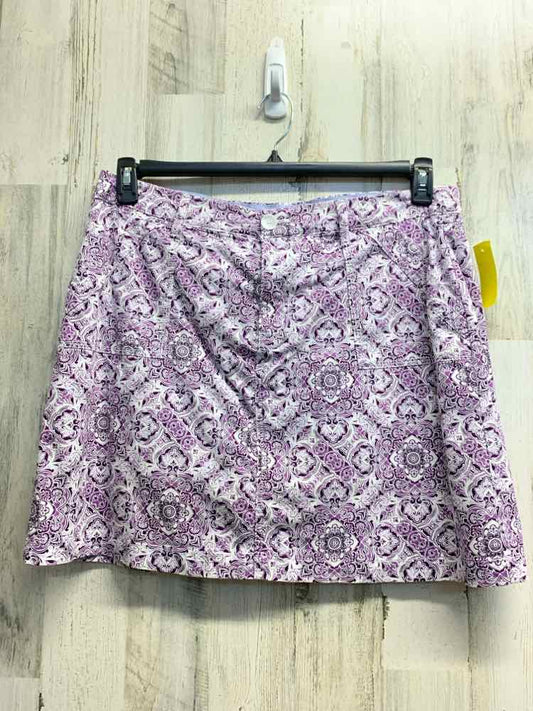 PRE-OWNED CROFT & BARROW 18 BOTTOMS PURPLE/WHT Paisley Mini