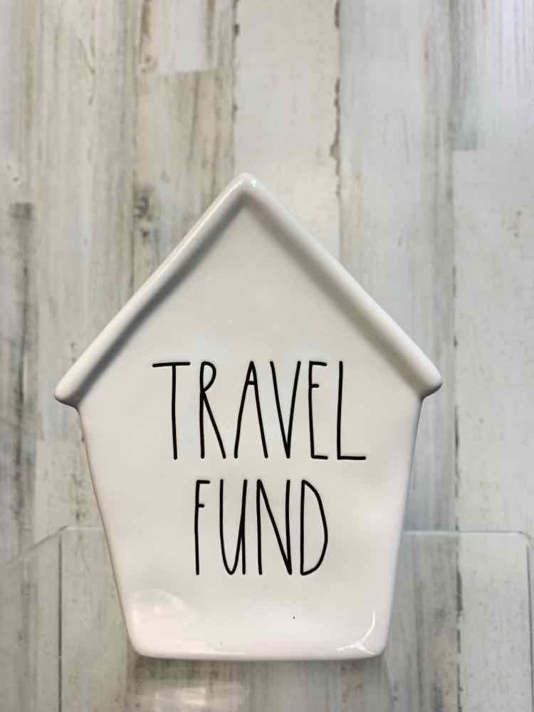 RAE DUNN HOME DECOR/TRAVEL FUNDS PIGGY BANK