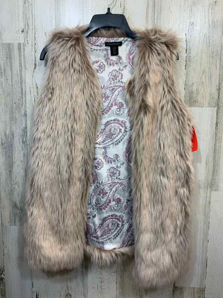 PRE-OWNED CATHERINE MALANDRINO Tops Size M SOFT PINK VEST Vest/BABY PINK FAUX FU